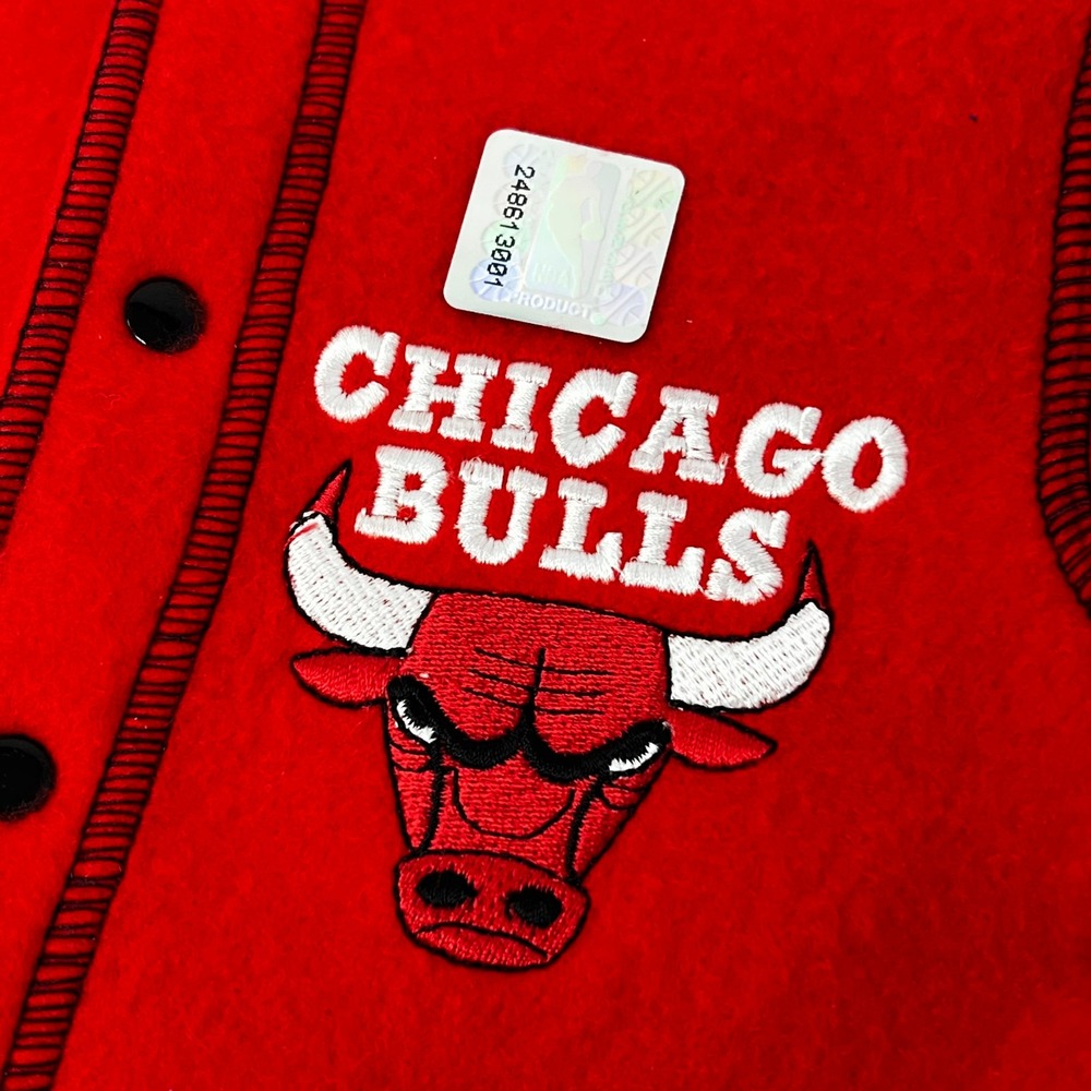 Vintage Jump Ball Club Chicago Bulls Fleece Romper Red Infant 6/9M NBA Deadstock - Picture 5 of 8